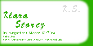 klara storcz business card